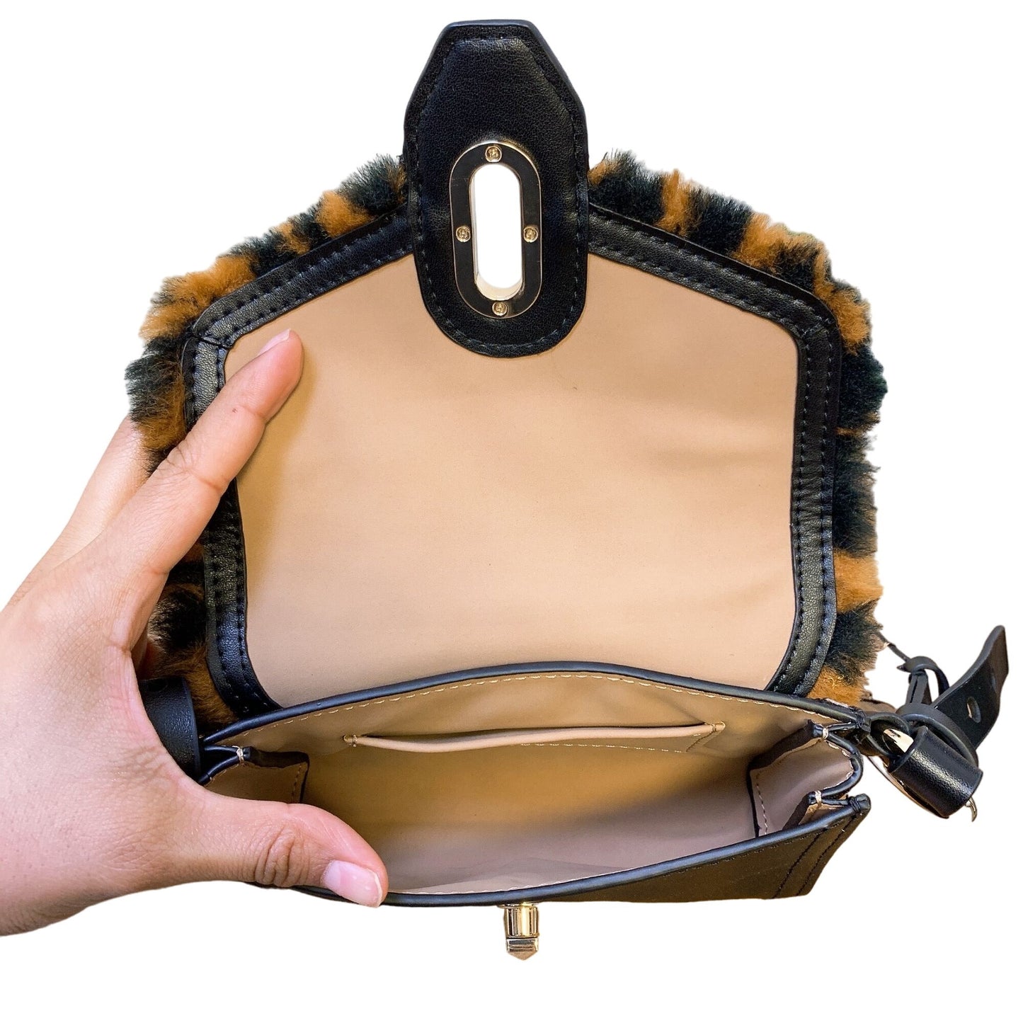 *NWT Michael Kors Black & Brown Shoulder Handbag Small