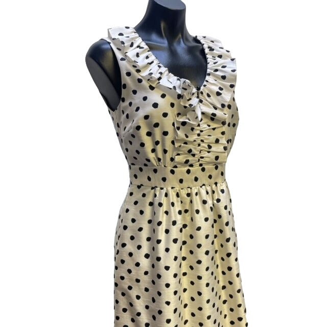 Kate Spade White Black Polka Dot Dress Size 4