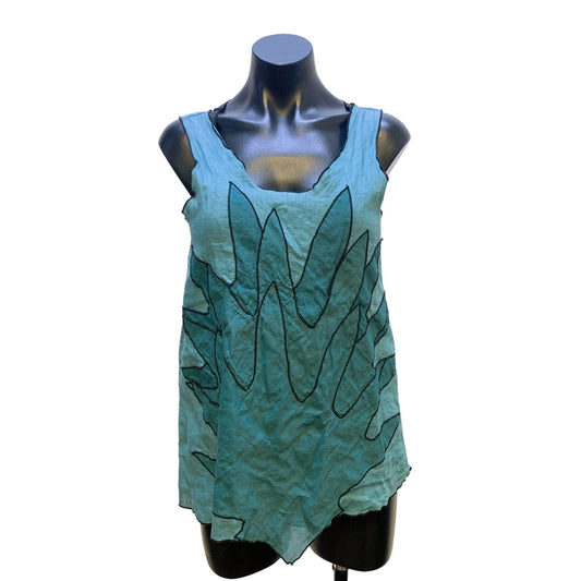 Cynthia Ashby Bohemian Teal Asymmetrical Tank Top & Skirt Set - Women's xs / s