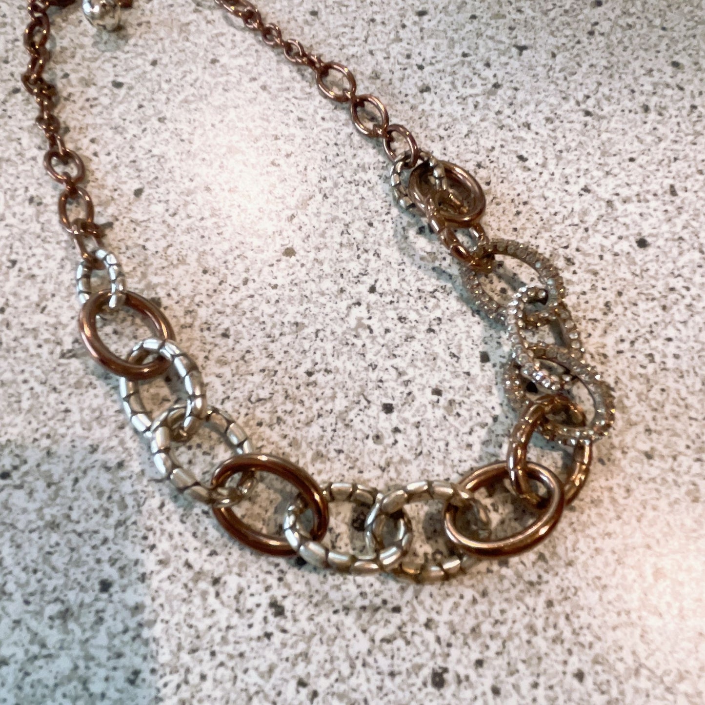 Brighton Copper Silver Chain Necklace Medium