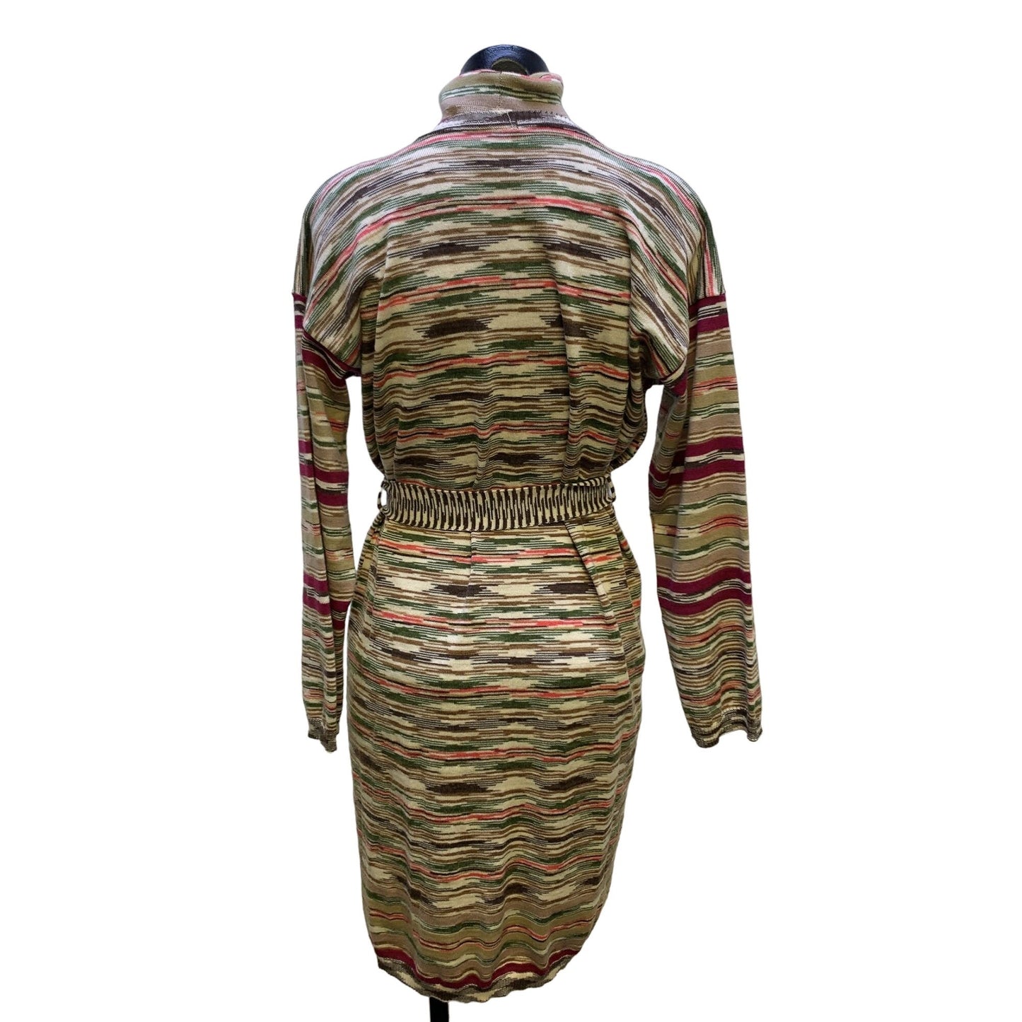 *Missoni Tan & Brown Striped Sleevless Turtleneck Sweater w/Long Cardigan Size 4