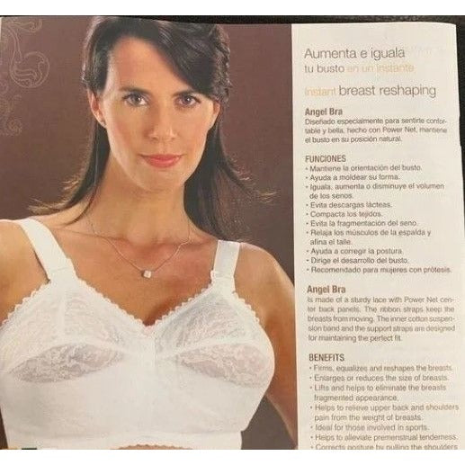 New Ardyss Angel Beige Bra Firming & Reshaping Lace Bra With Power Net Center Panels 32K