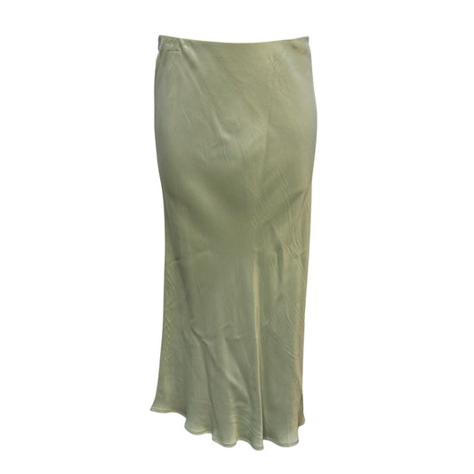 By Anthropologie Mint Green Satin Midi Skirt S