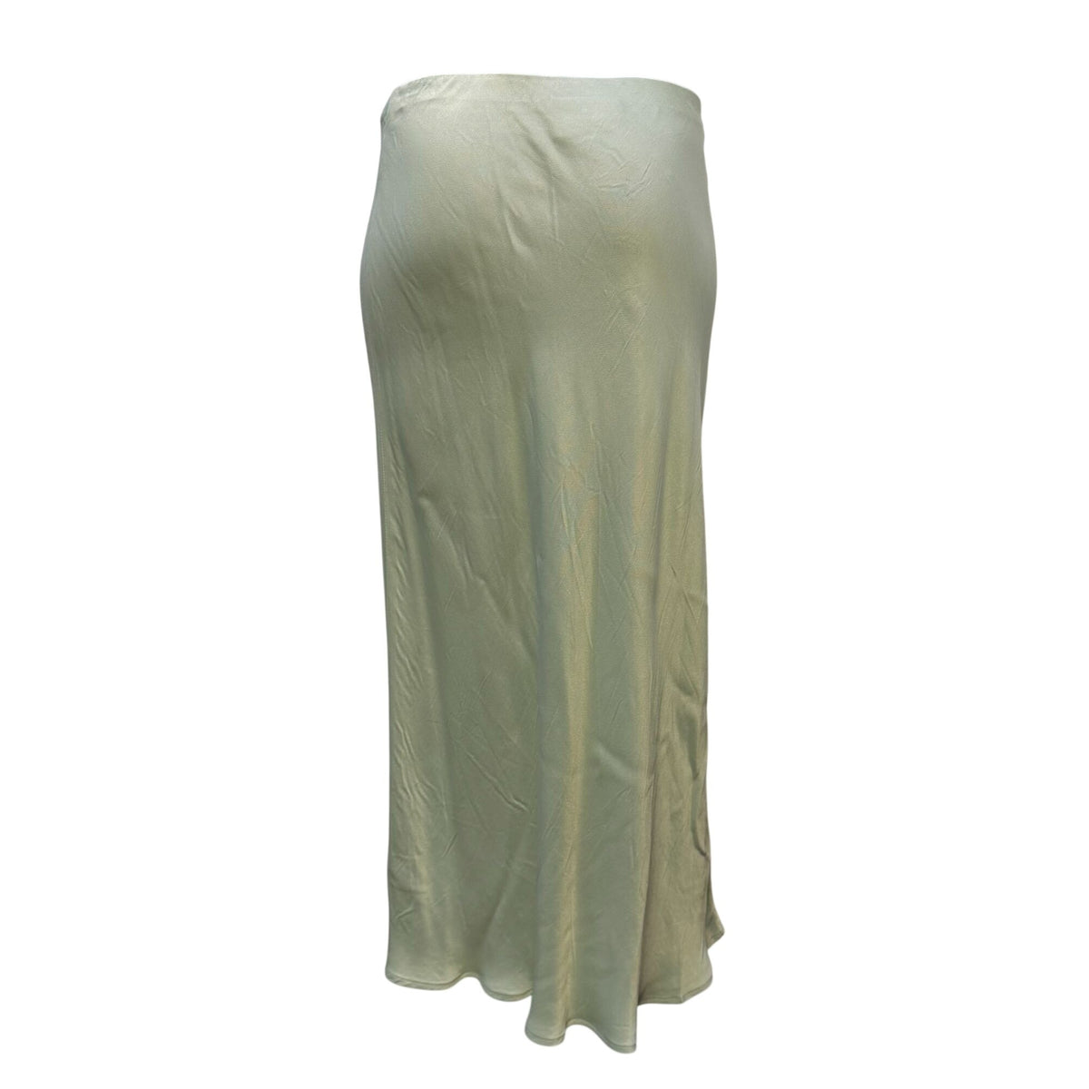 By Anthropologie Mint Green Satin Midi Skirt S