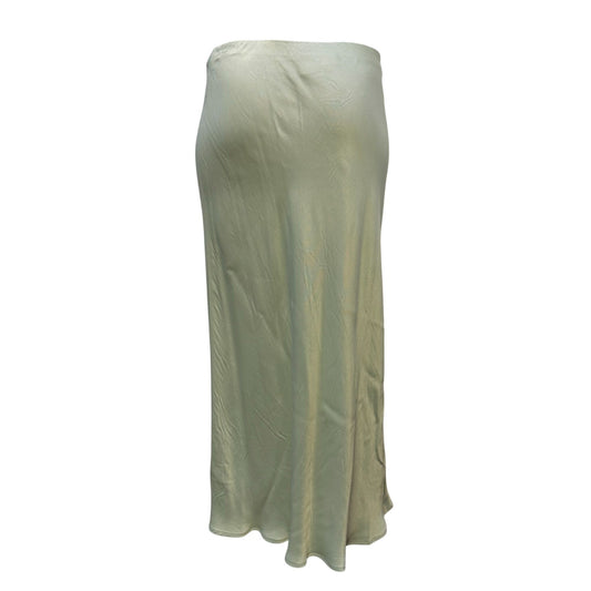 By Anthropologie Mint Green Satin Midi Skirt S
