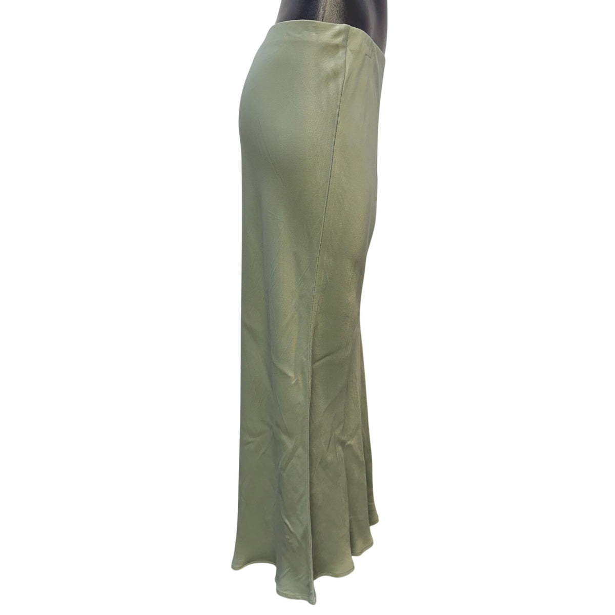 By Anthropologie Mint Green Satin Midi Skirt S