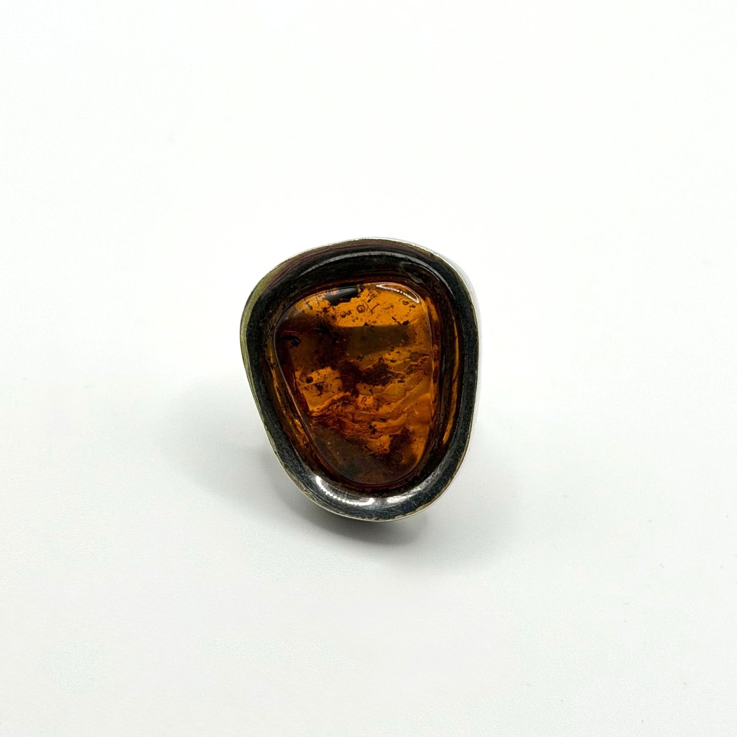 925 Sterling Silver Adjustable Baltic Amber Ring