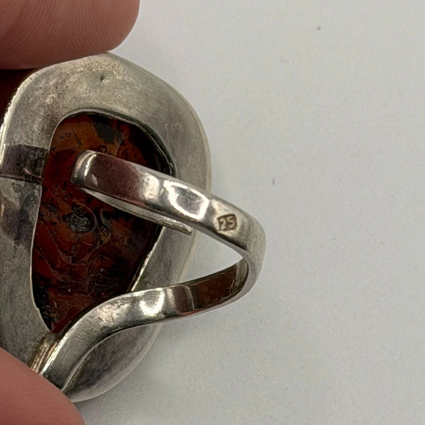 925 Sterling Silver Adjustable Baltic Amber Ring