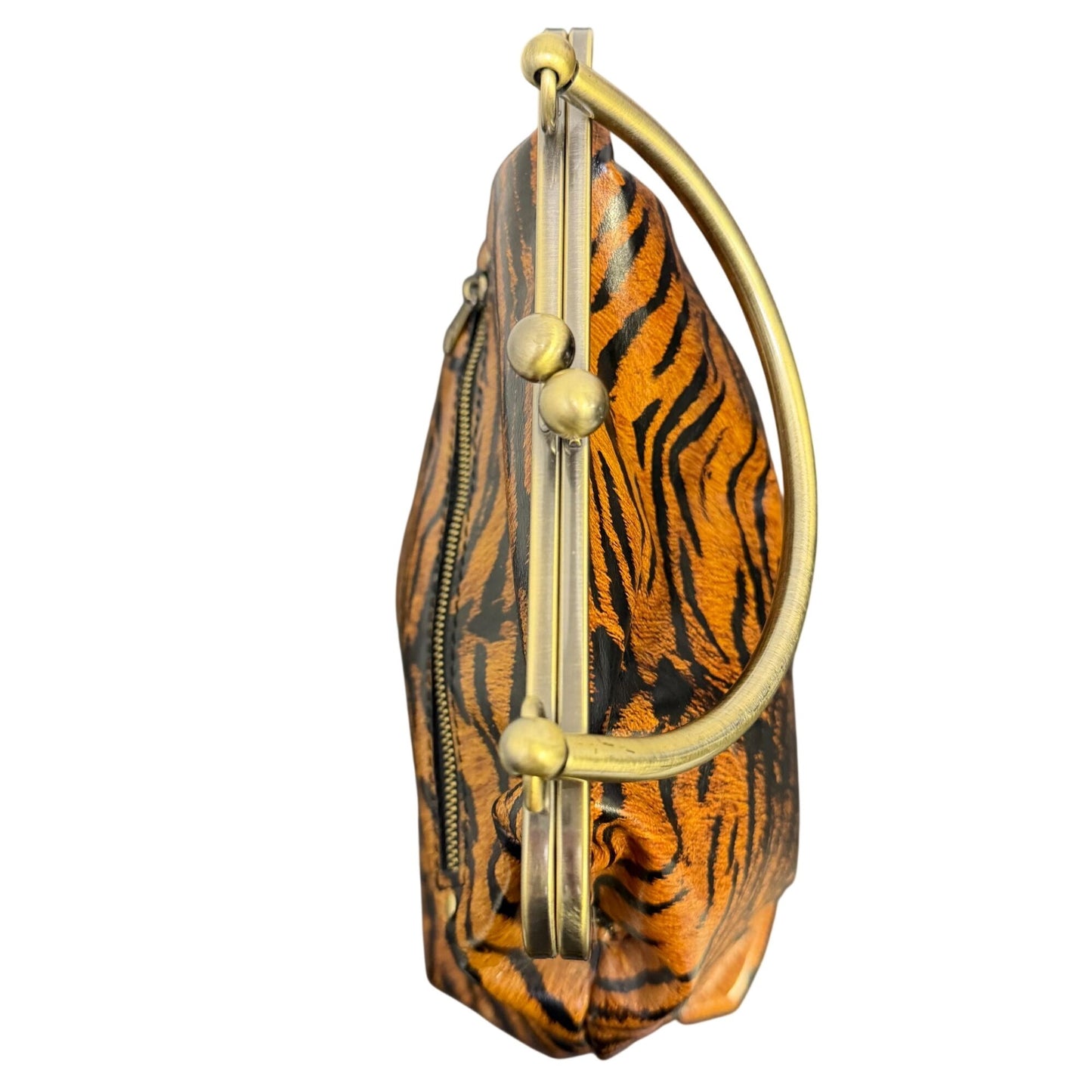 Patricia Nash Shoulder Purse Animal Novella Frame Bag With Extra Strap Tiger Print