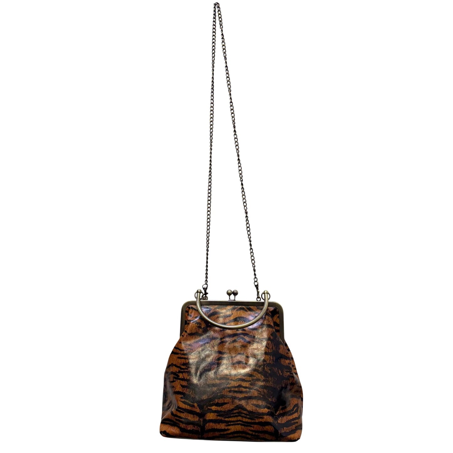 Patricia Nash Shoulder Purse Animal Novella Frame Bag With Extra Strap Tiger Print