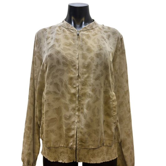 NWT Mystree Anthropologie L Bomber Jacket With Animal Print