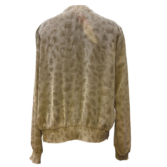 NWT Mystree Anthropologie L Bomber Jacket With Animal Print