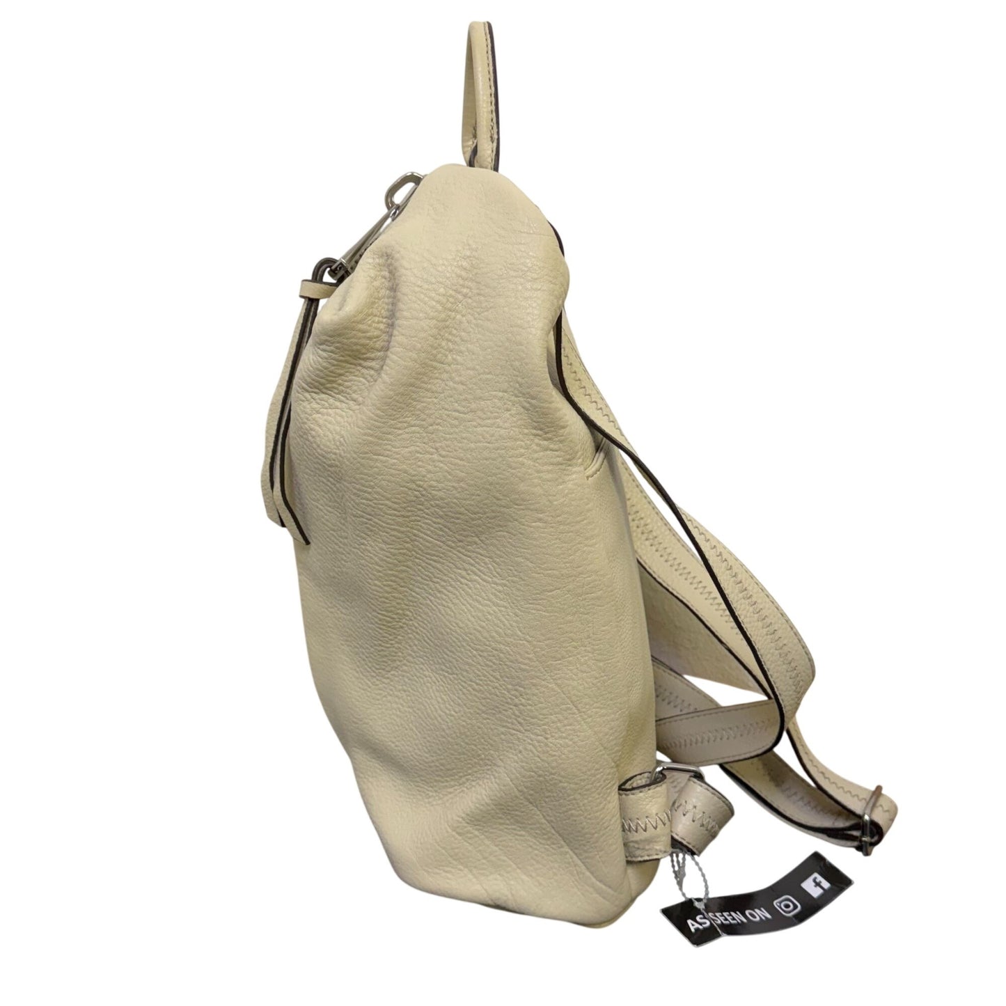 Aimee Kestenberg Bone Leather Backpack With Front Zipper & Adjustable Straps
