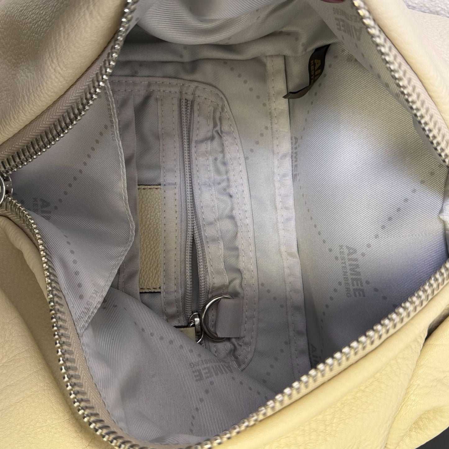 Aimee Kestenberg Bone Leather Backpack With Front Zipper & Adjustable Straps