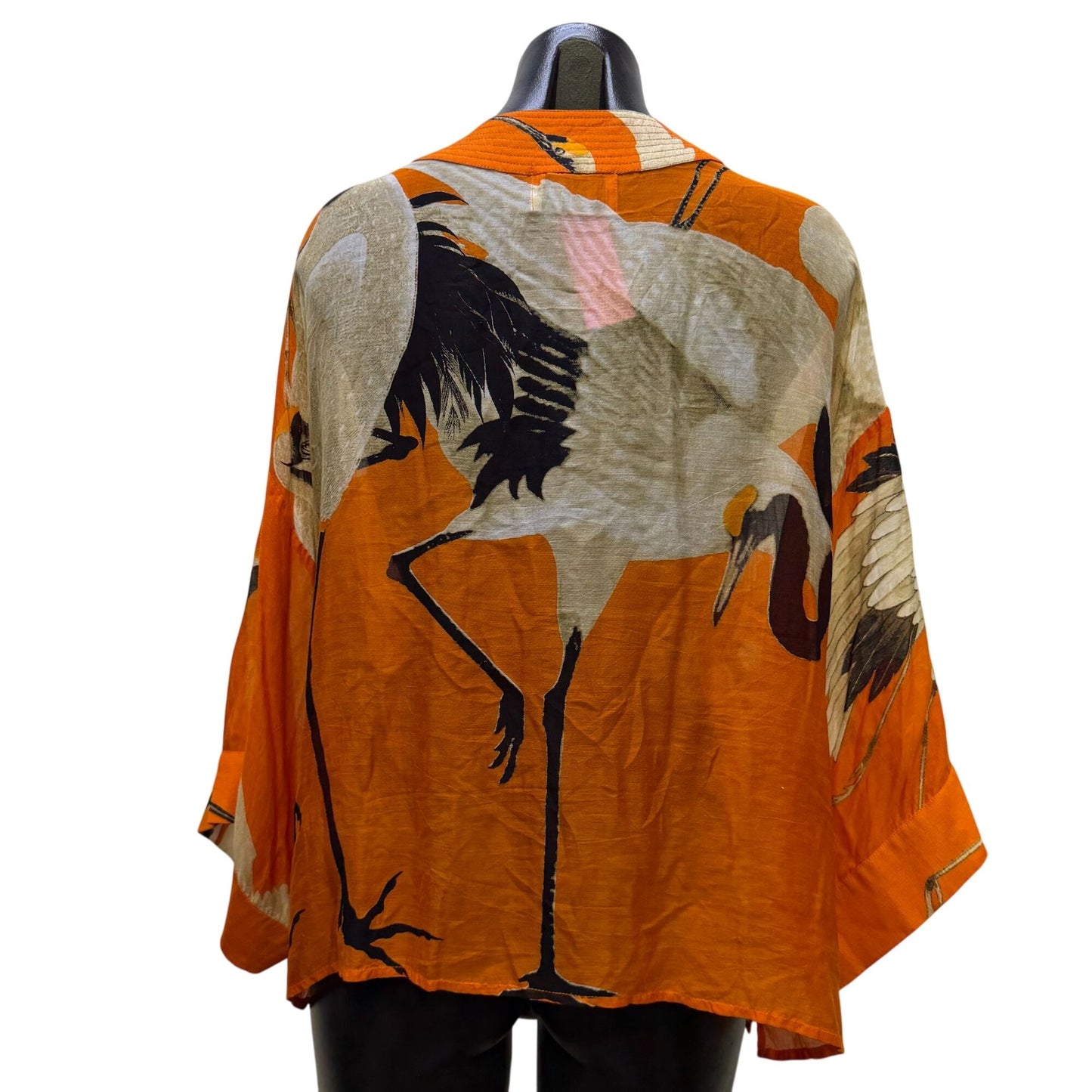 One Hundred Stars Kimono Cardigan Orange & Cream OS