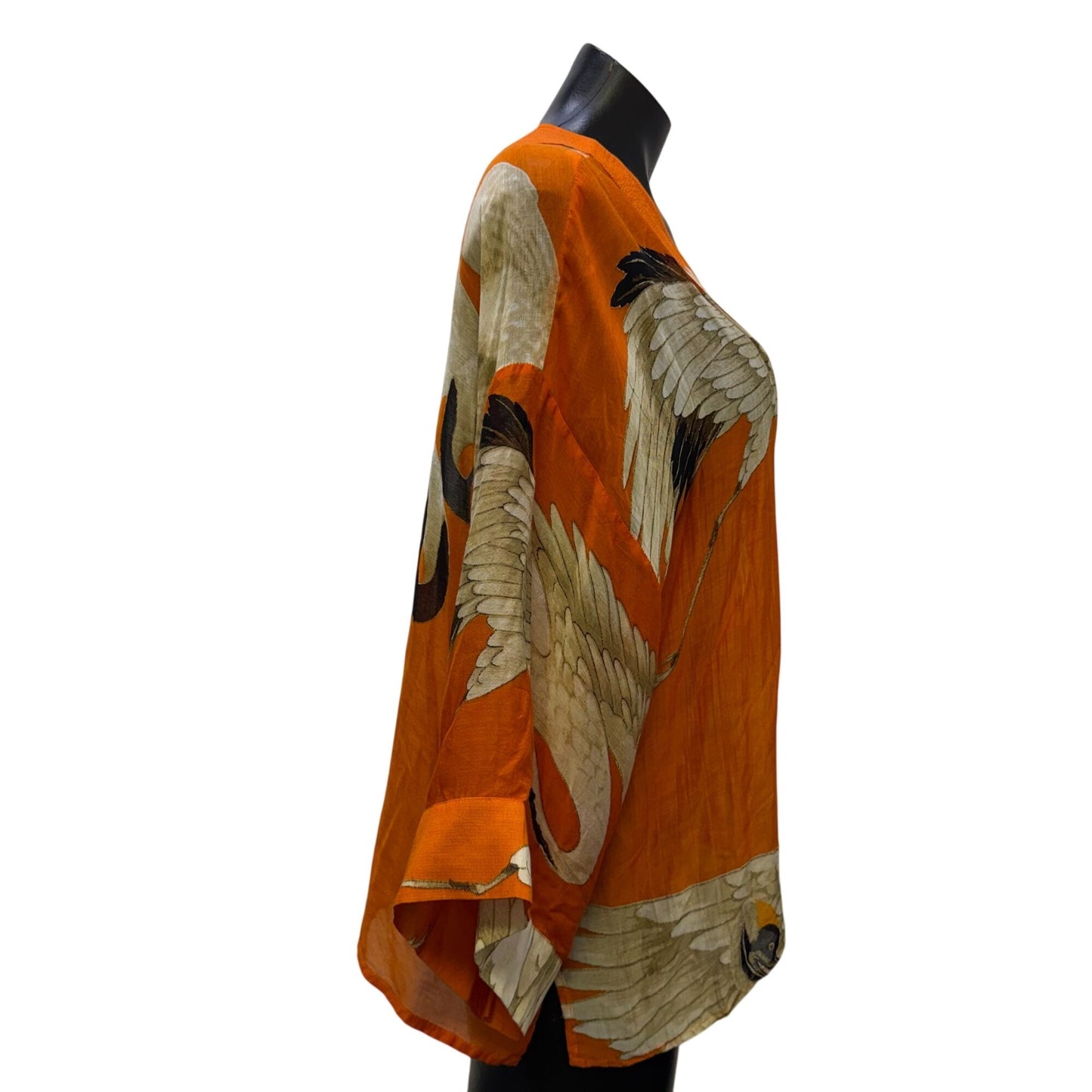 One Hundred Stars Kimono Cardigan Orange & Cream OS