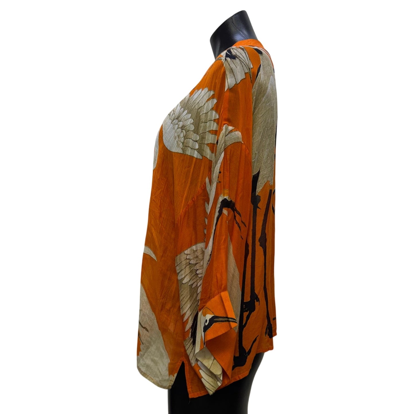 One Hundred Stars Kimono Cardigan Orange & Cream OS