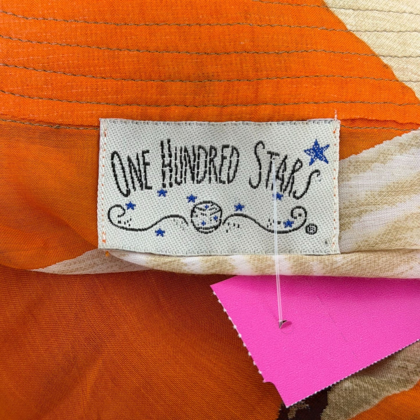 One Hundred Stars Kimono Cardigan Orange & Cream OS