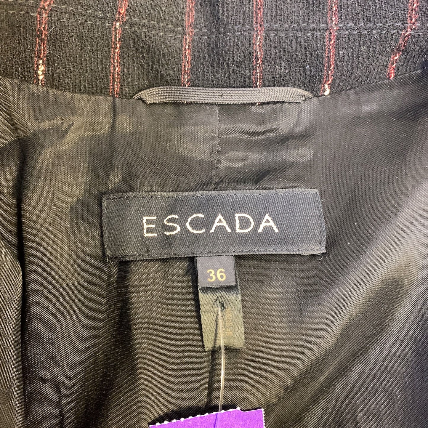 *Escada Black & Red Wool Blazer Size 6