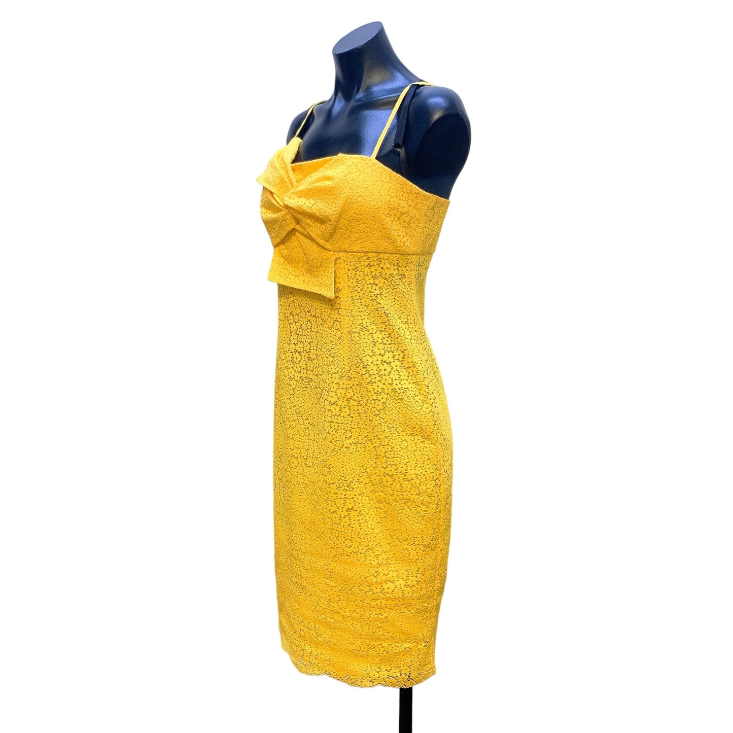 Trina Turk Yellow Lace Bow Dress Size 6