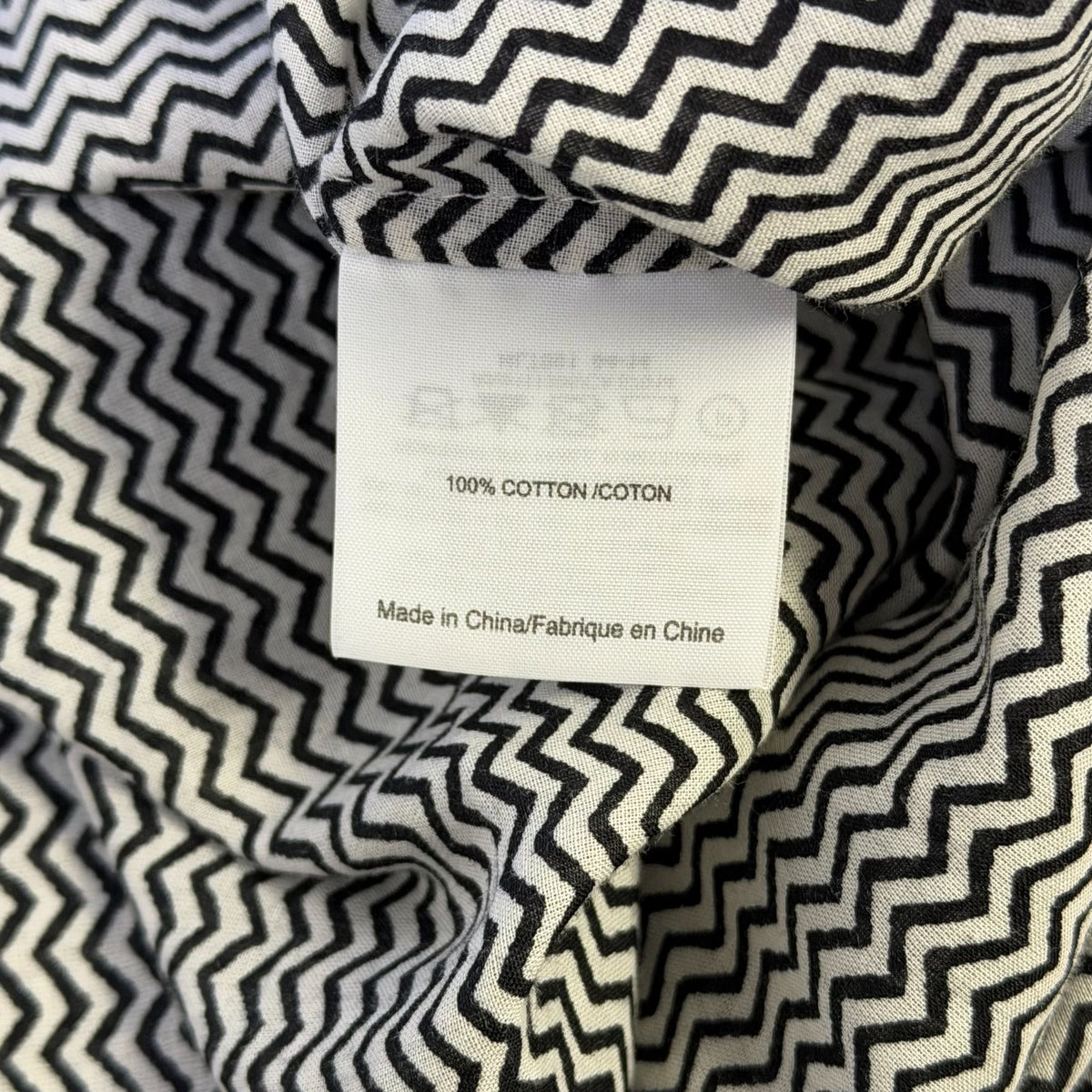 Tory Burch Black & White Chevron Tunic Blouse Size 8
