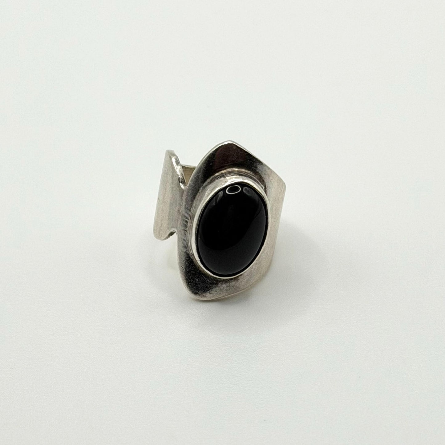 925 Sterling Silver & Black Onyx Wrap Ring Size 5