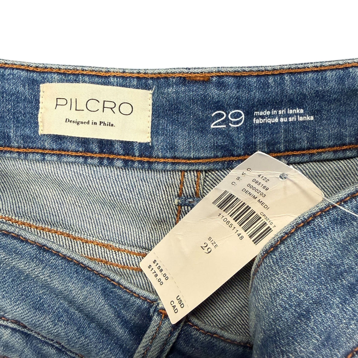 NWT Pilcro Anthropologie Straight-Leg Blue Denim Jeans 8/29