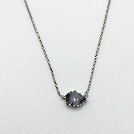 Kendra Scott Tess Gray Pendant Necklace Silver Tone