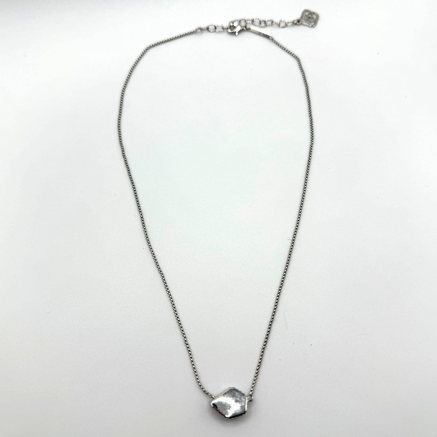 Kendra Scott Tess Gray Pendant Necklace Silver Tone