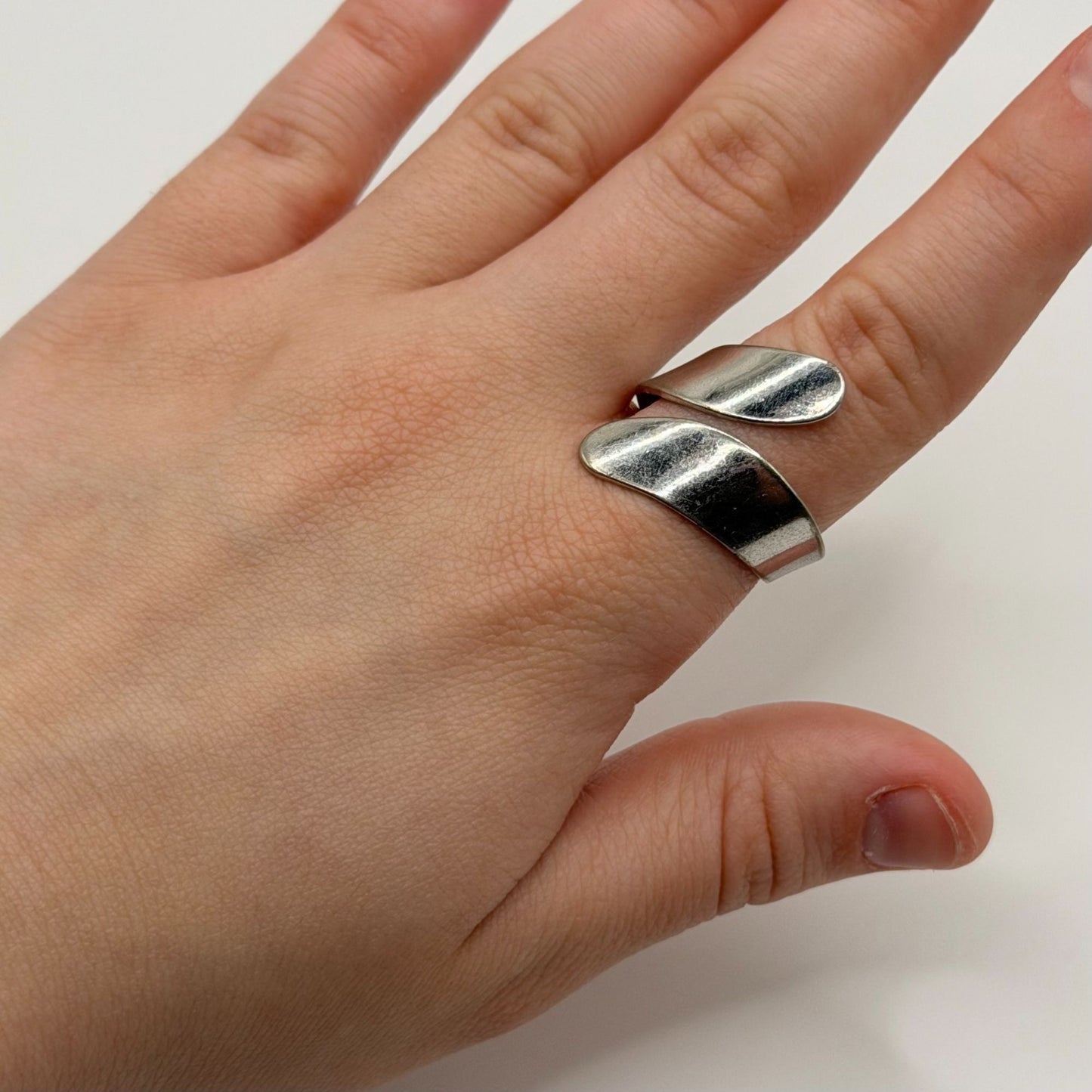 Sterling Silver Adjustable Wrap Ring Size 9.5