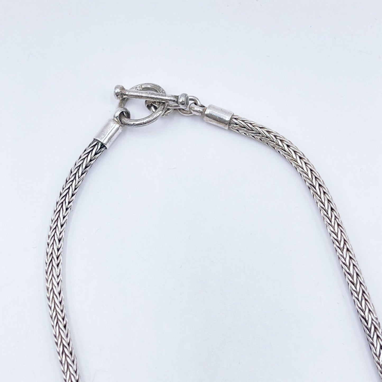 925 Sterling Silver Twisted Rope Chain Necklace With Toggle Clasp 18" Long