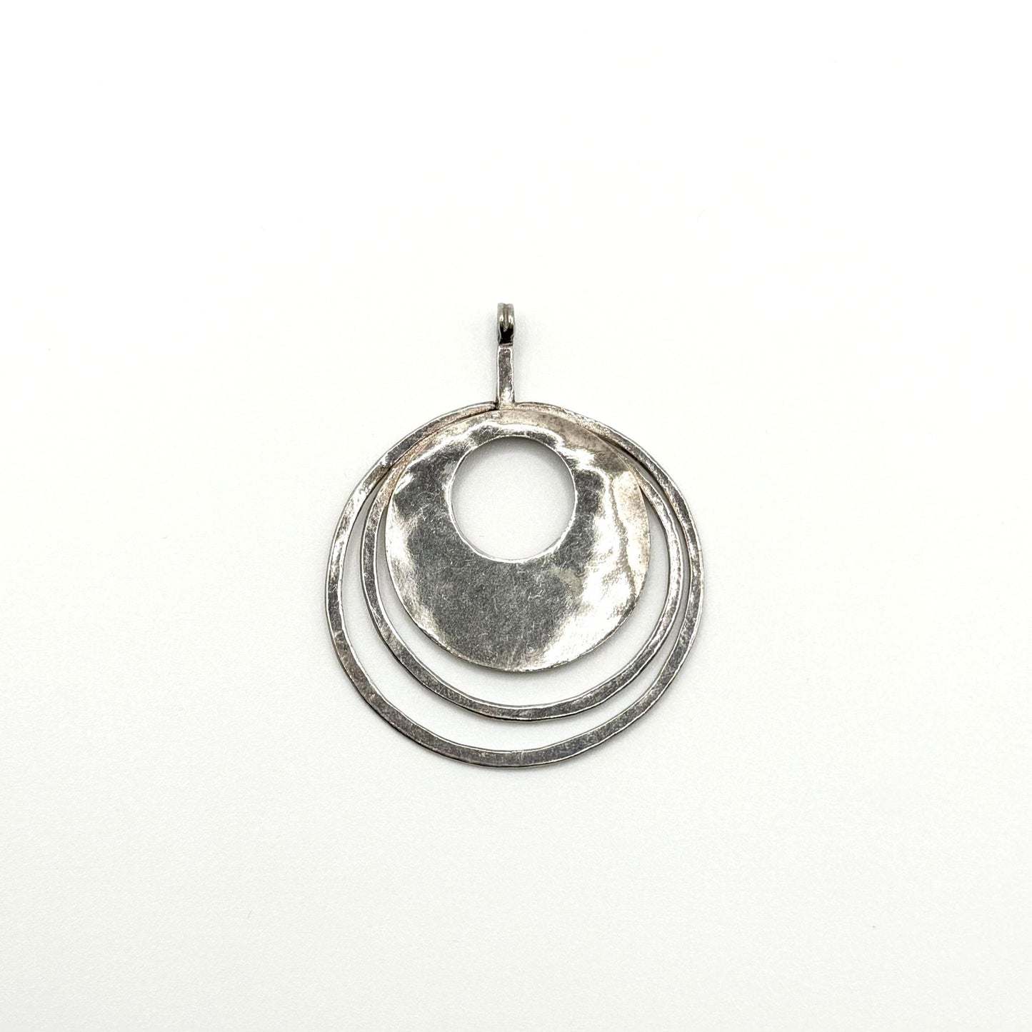 Retired Silpada Hammered 925 Sterling Silver Circular Pendant
