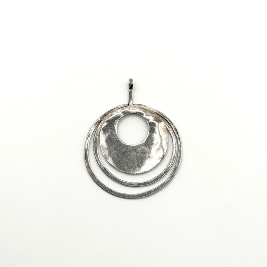 Retired Silpada Hammered 925 Sterling Silver Circular Pendant