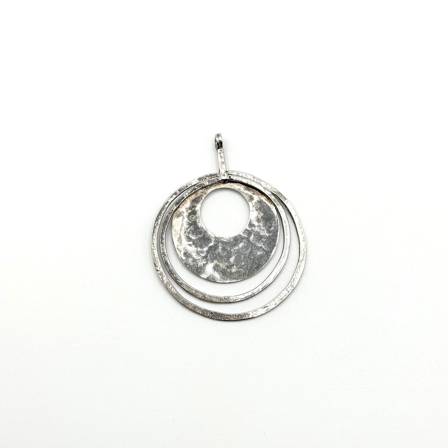 Retired Silpada Hammered 925 Sterling Silver Circular Pendant