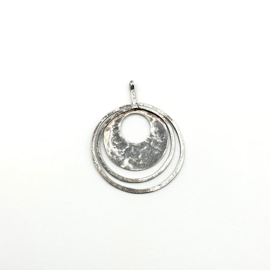 Retired Silpada Hammered 925 Sterling Silver Circular Pendant