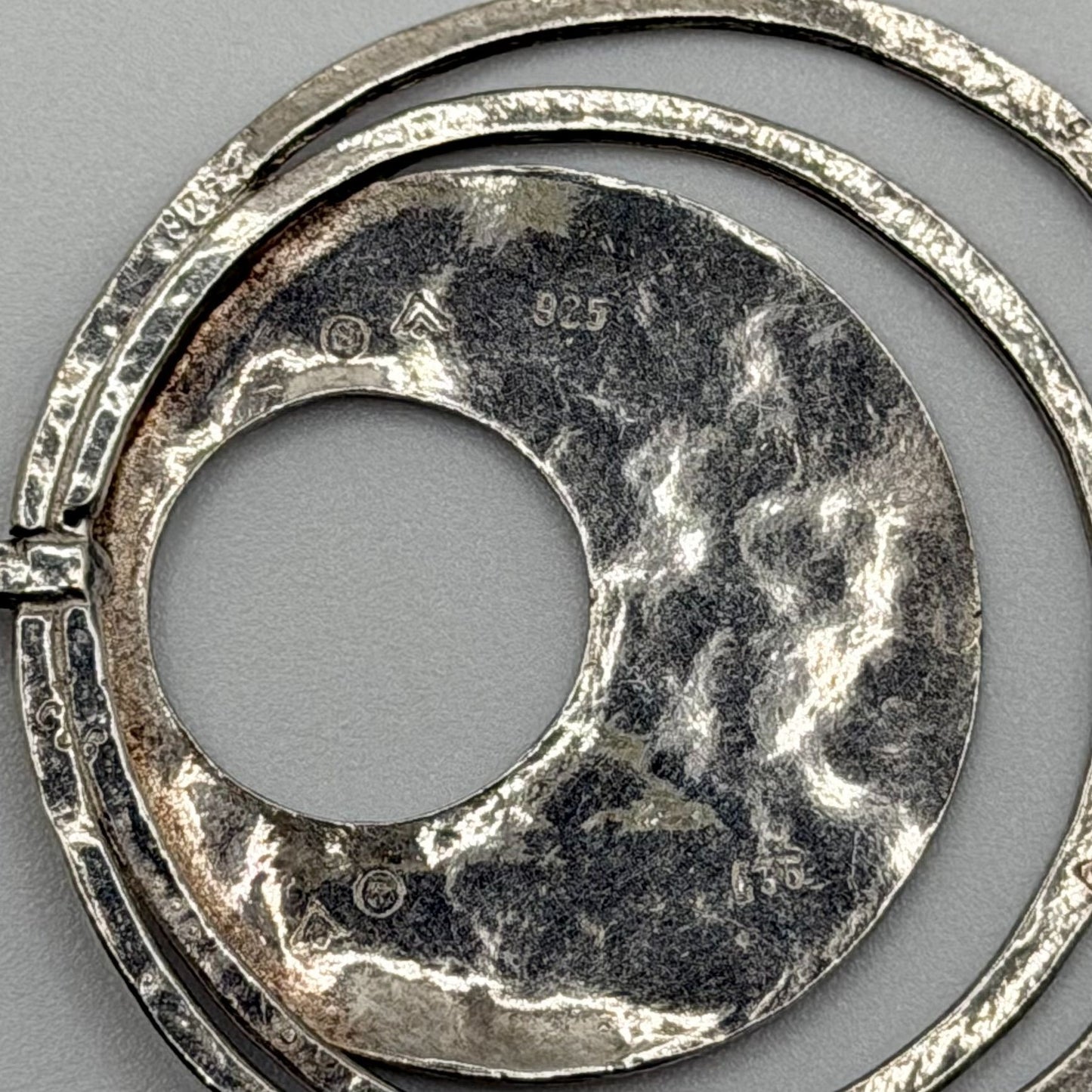 Retired Silpada Hammered 925 Sterling Silver Circular Pendant