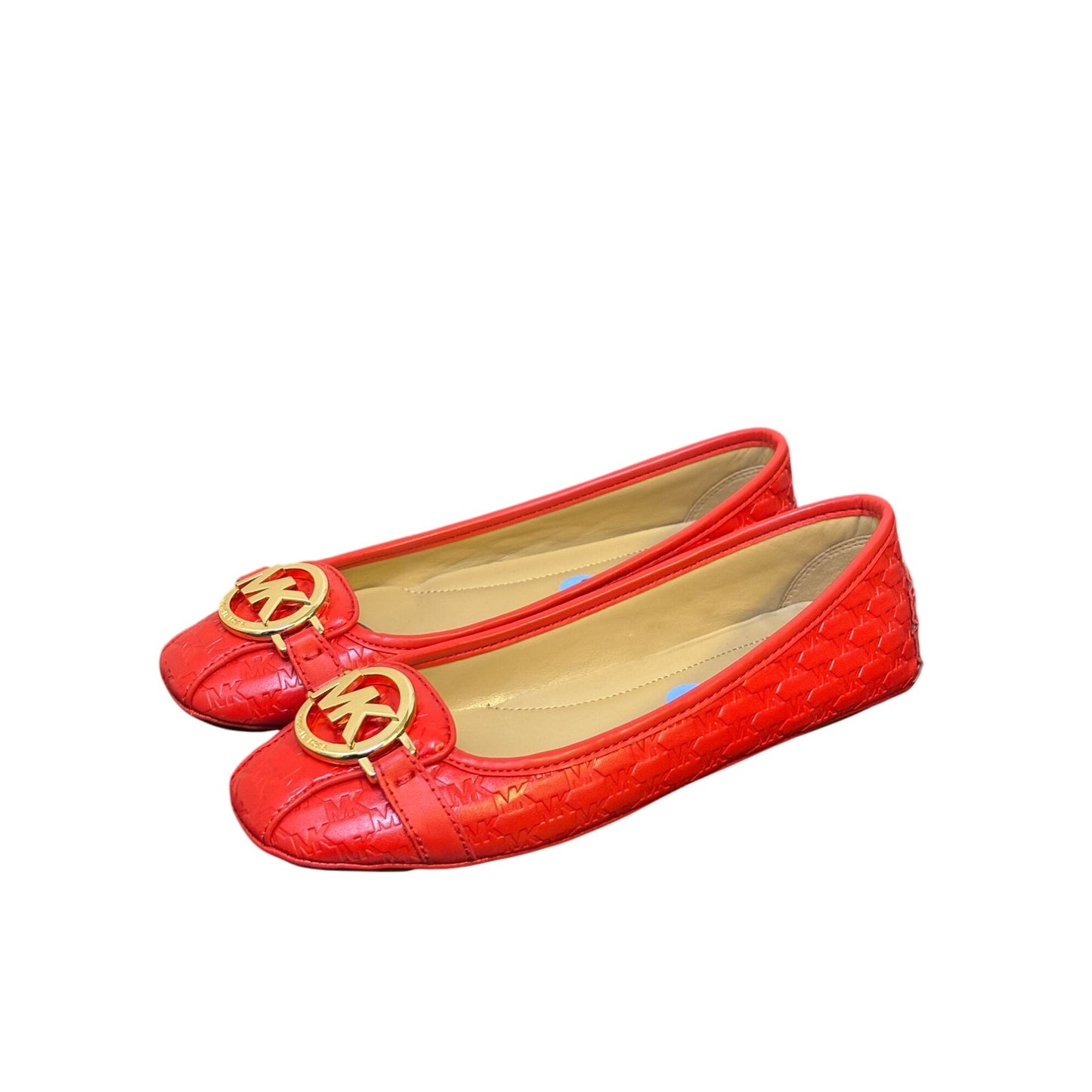 Michael Kors Red Embossed Leather Ballet Flats Size 6