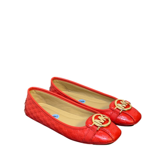 Michael Kors Red Embossed Leather Ballet Flats Size 6