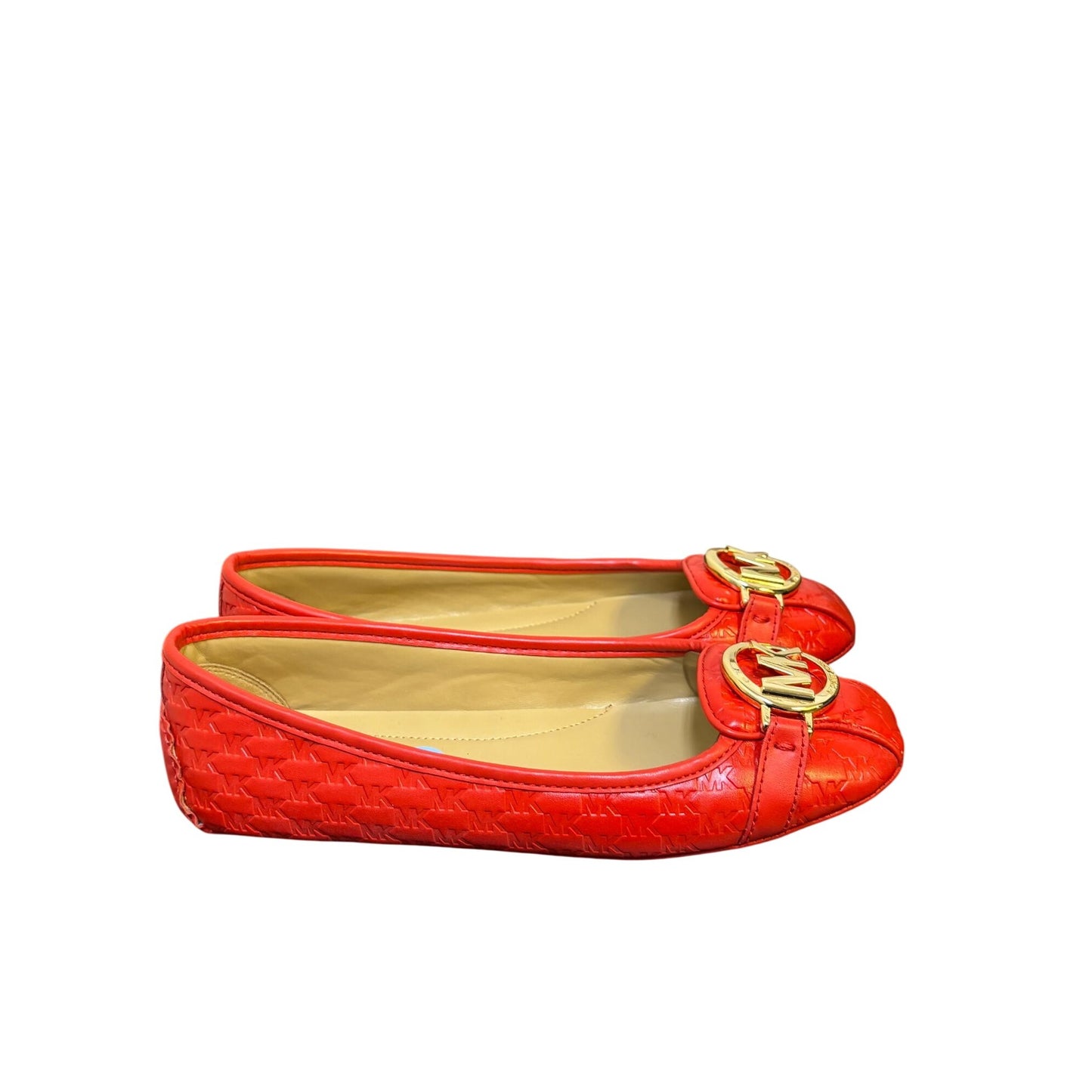 Michael Kors Red Embossed Leather Ballet Flats Size 6