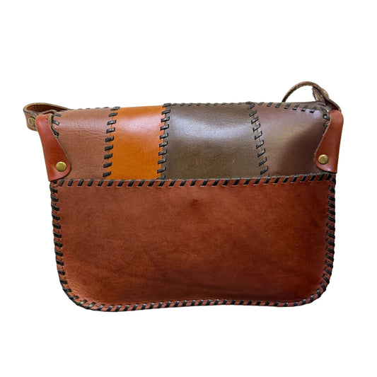 Patricia Nash Multicolor Patchwork Leather Crossbody Bag With Adjustable Strap