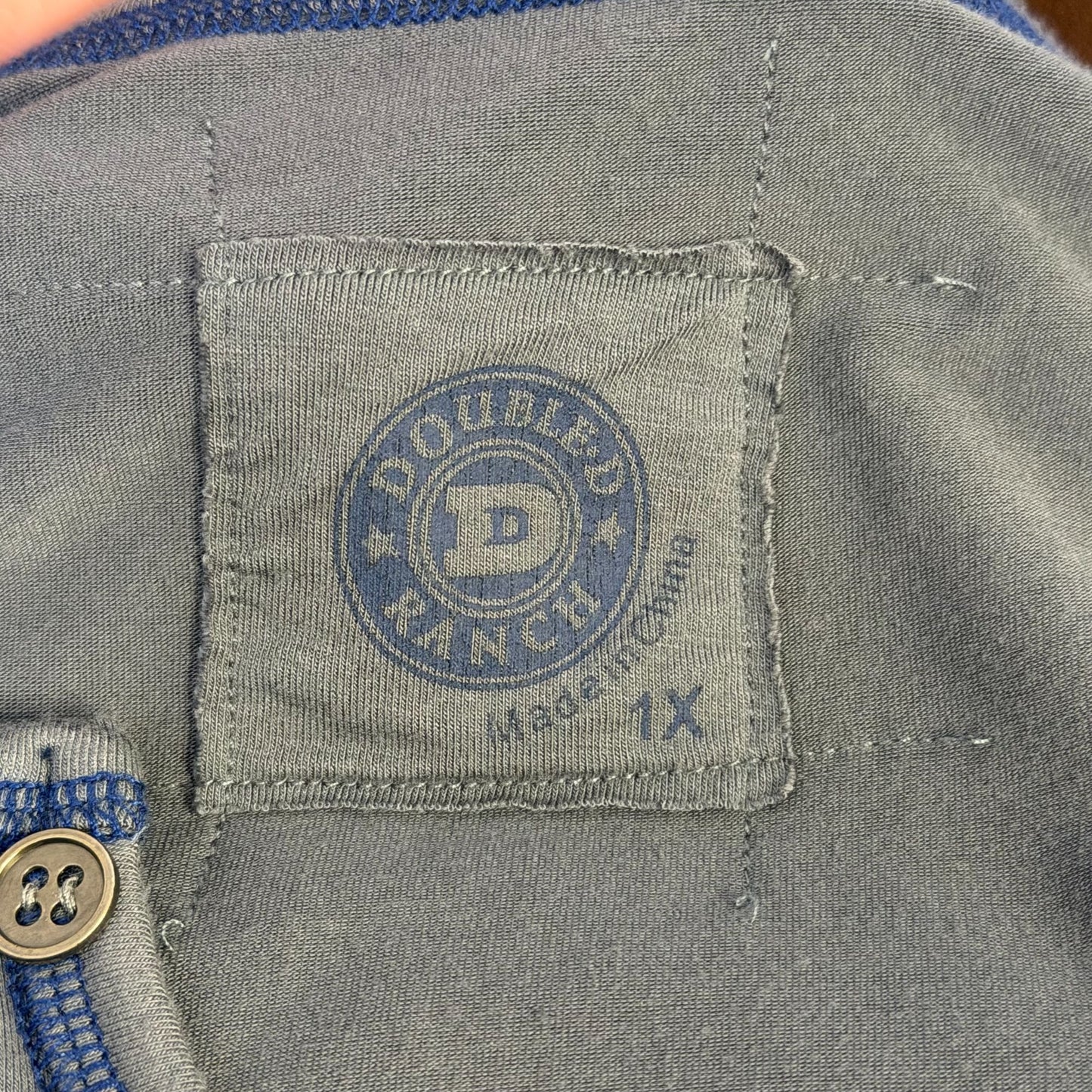 Double D Ranch Embroidered Tunic Top Gray Long Sleeves Western Style Shirt 1X