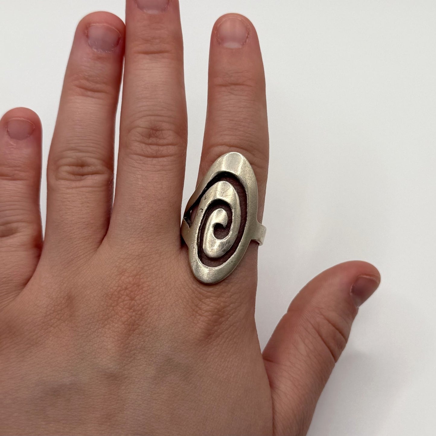 925 Sterling Silver Swirl Spiral Ring Real Solid Size 9.5