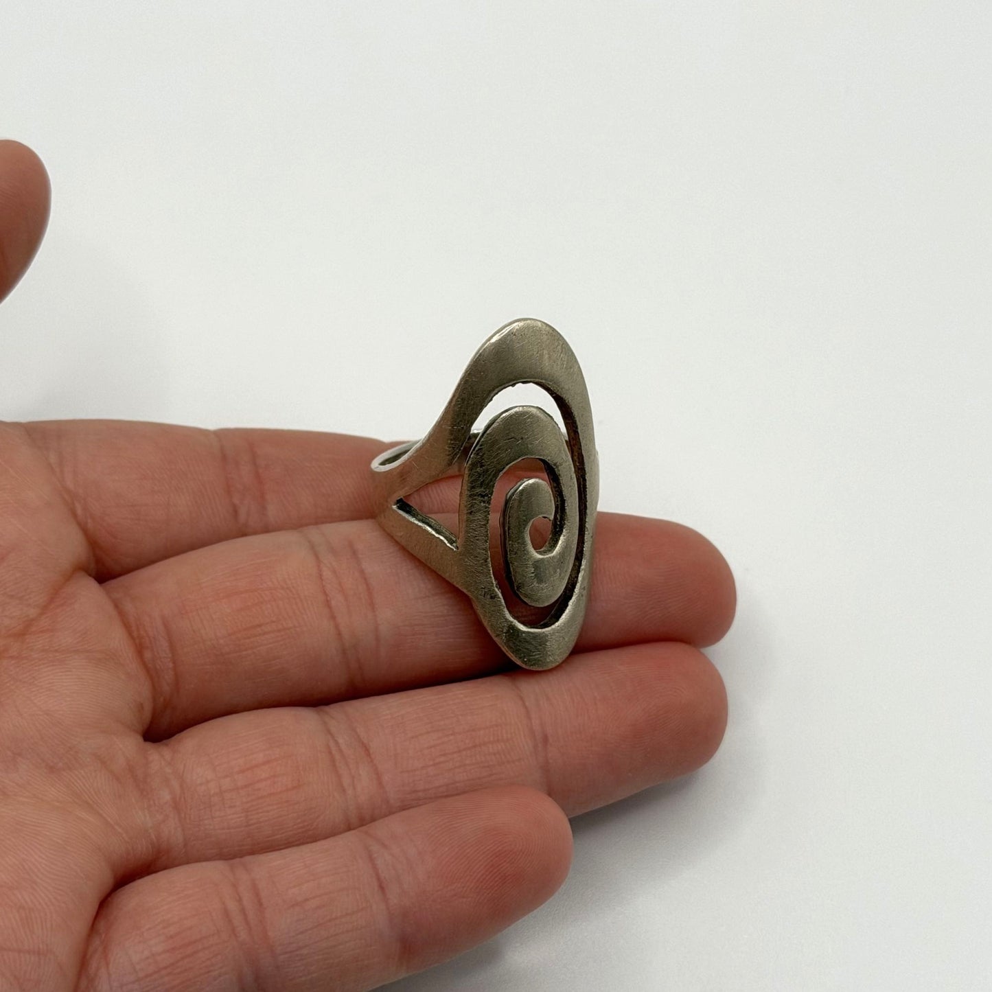 925 Sterling Silver Swirl Spiral Ring Real Solid Size 9.5