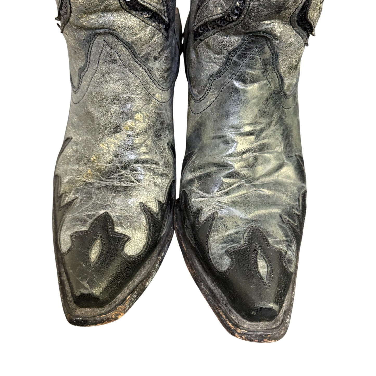 Corral Black & Grey Western Cowboy Boots Sz 6
