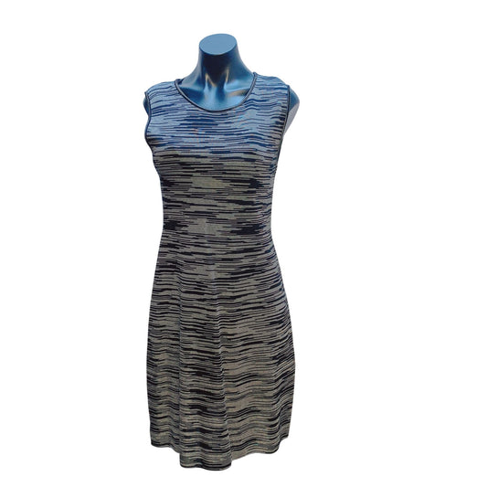 Missoni Womens Sleeveless Striped Blended Fabric Dress Size 46 Black & Gray