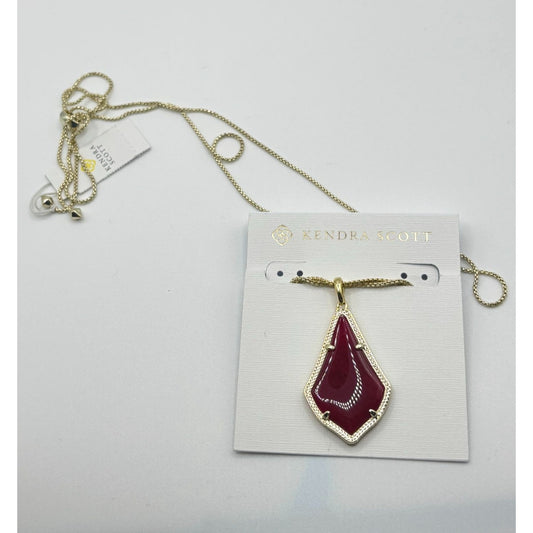 Kendra Scott Gold Necklace Burgundy