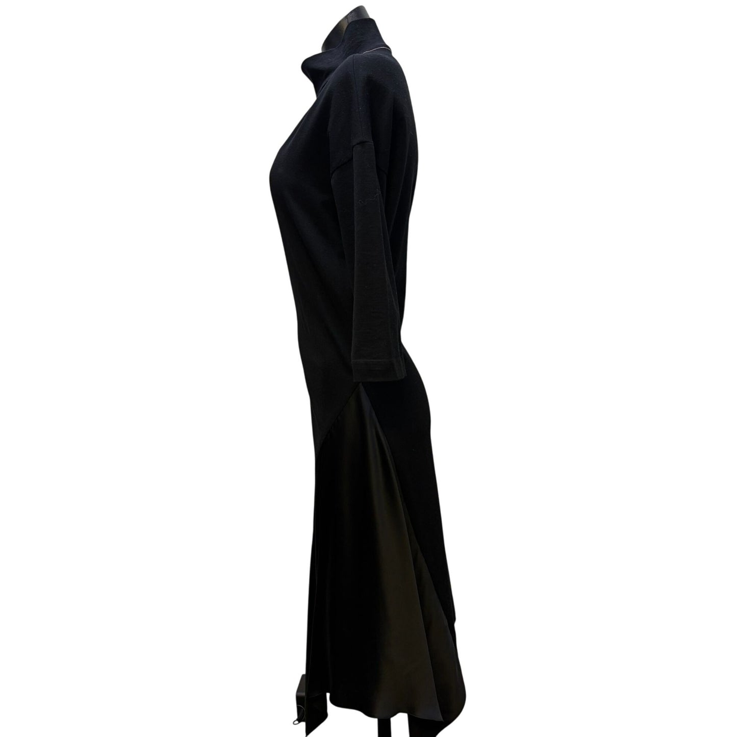 Brunello Cucinelli Wool Blend Black Dress Asymmetric Hem M