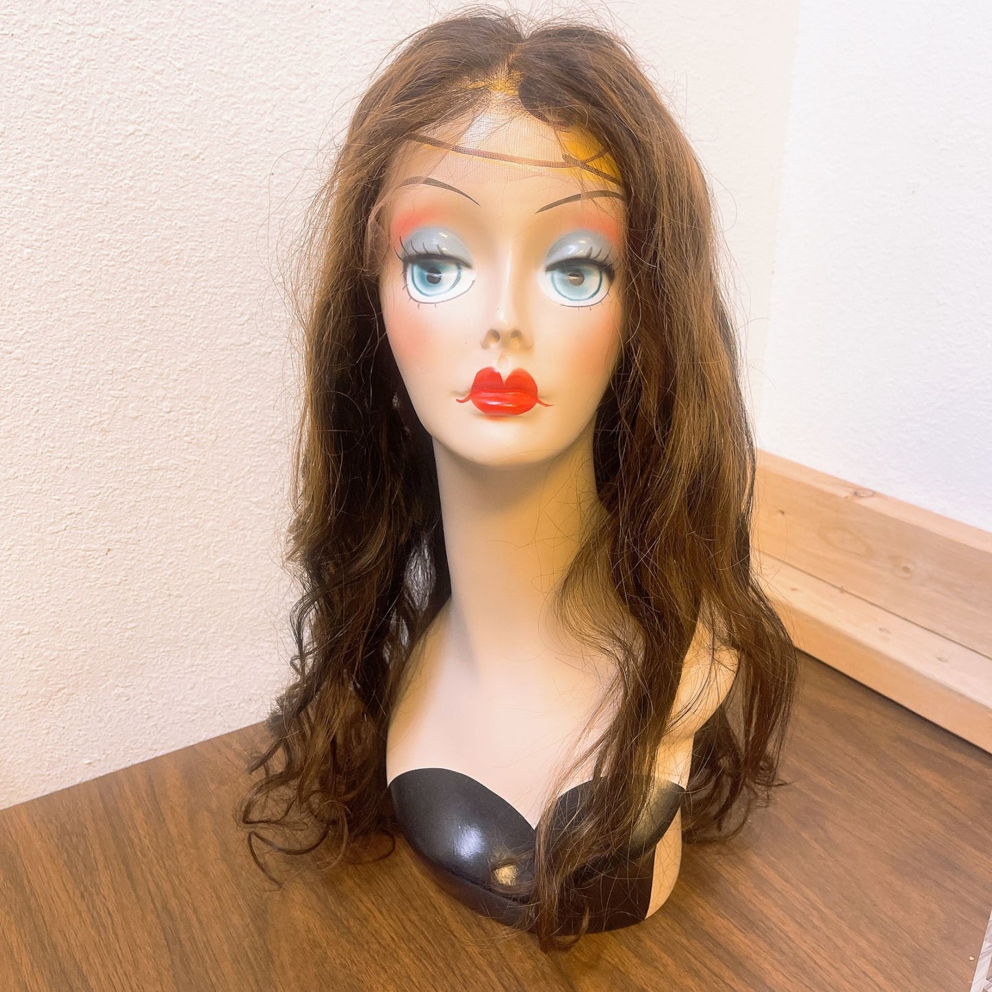 RPG Show Highlighted Honey Brown Lace Front Body Wave Human Hair Wig