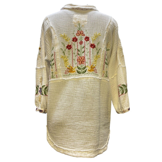 Biya Johnny Was Embroidered Floral Blouse White M