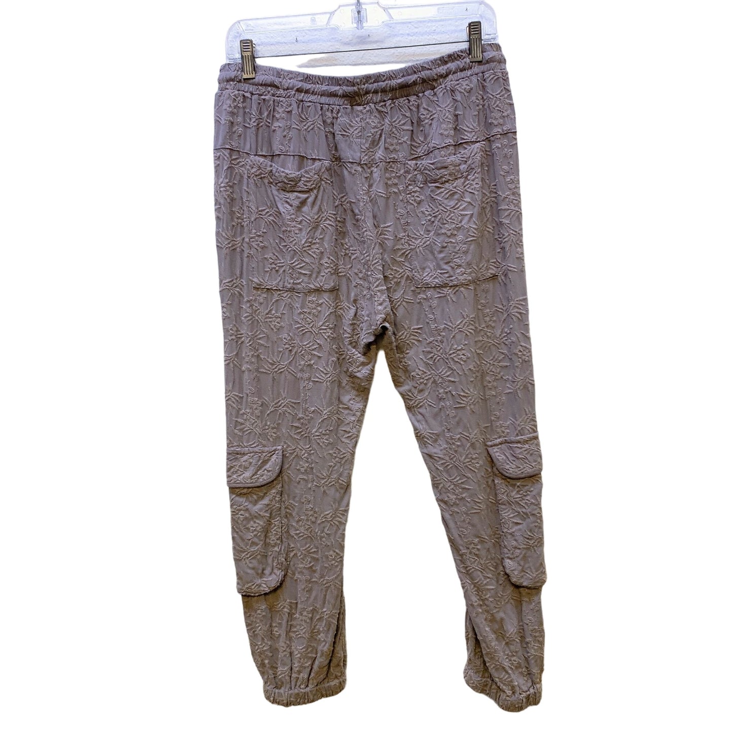 Johnny Was Taupe Embroidered Cargo Pants Size Small